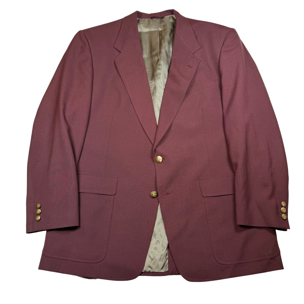 Vintage Jack Nicklaus Tournament‎ Series Blazer 44L Burgundy Gold Bear Buttons